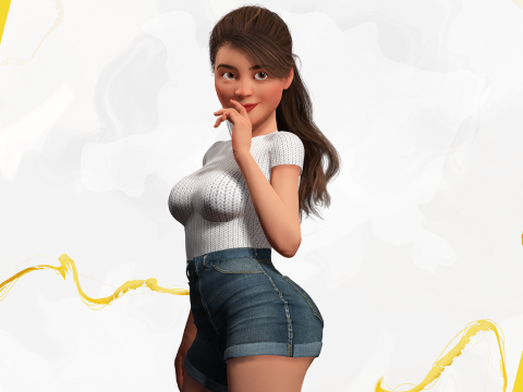 Sexy Girl Toon Woman 3D मॉडल