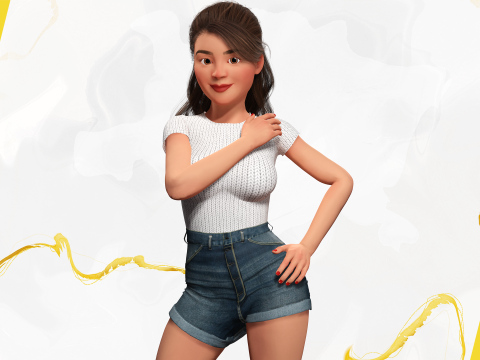 Sexy Girl Toon Woman 3D मॉडल