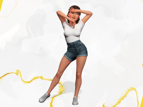 Sexy Girl Toon Woman 3D मॉडल
