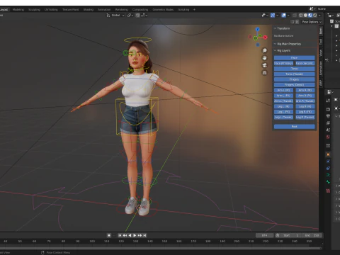 Sexy Girl Toon Woman 3D Model