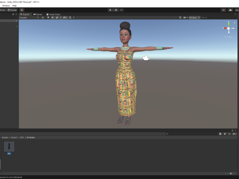 African Elegance Afro Cute Woman 3D Модель