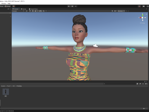African Elegance Afro Cute Woman 3D Модель
