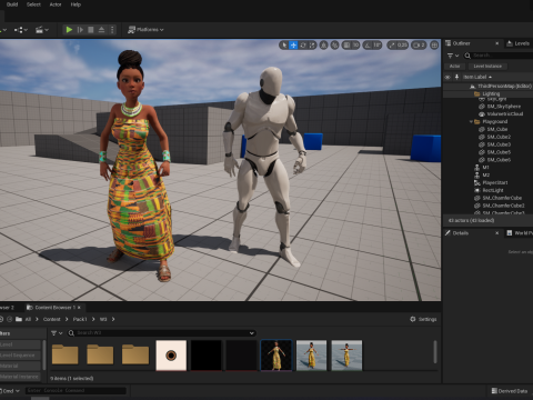African Elegance Afro Cute Woman 3D Модель