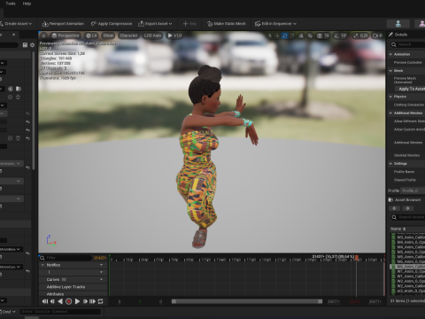 African Elegance Afro Cute Woman 3D Модель