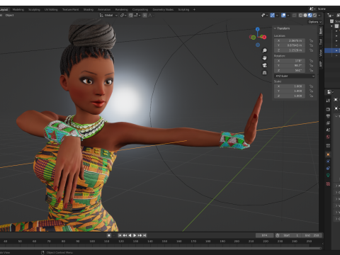 African Elegance Afro Cute Woman 3D Модель