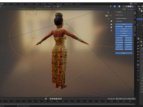 African Elegance Afro Cute Woman 3D Модель