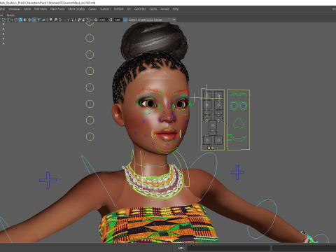 African Elegance Afro Cute Woman 3D Модель
