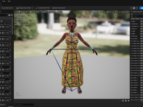 African Elegance Afro Cute Woman 3D Модель