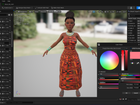 African Elegance Afro Cute Woman 3D Модель