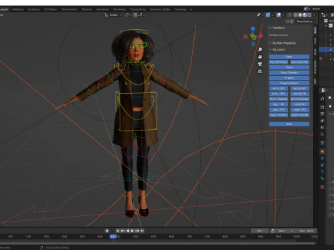 Classic Afro - Cartoon Black African Woman 3D Model