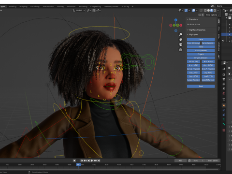 Classic Afro - Cartoon Black African Woman 3D Model