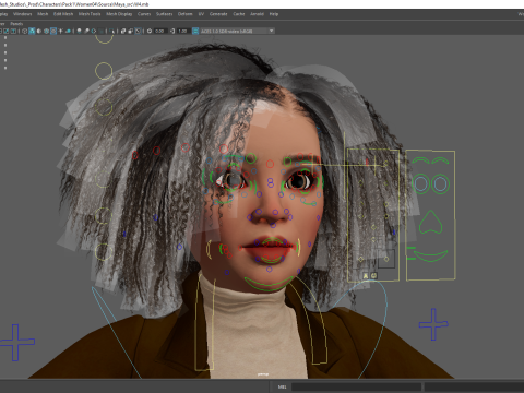 Classic Afro - Cartoon Black African Woman 3D Model