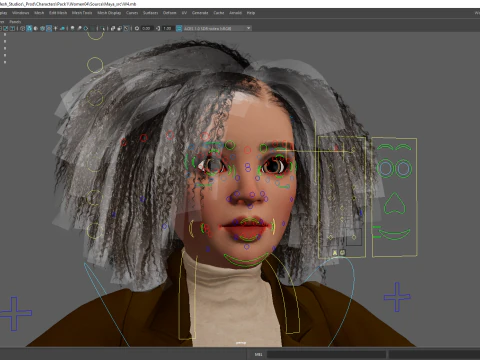 Classic Afro - Cartoon Black African Woman 3D Model