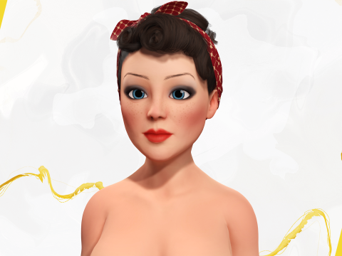Mother woman Stylized Cute Girl 3D Model