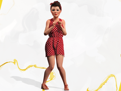 Mother woman Stylized Cute Girl 3D Model