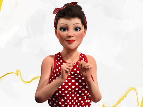 Mother woman Stylized Cute Girl 3D Model