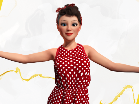 Mother woman Stylized Cute Girl 3D Model