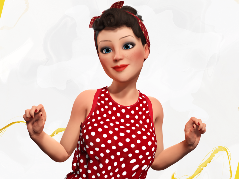 Mother woman Stylized Cute Girl 3D Model