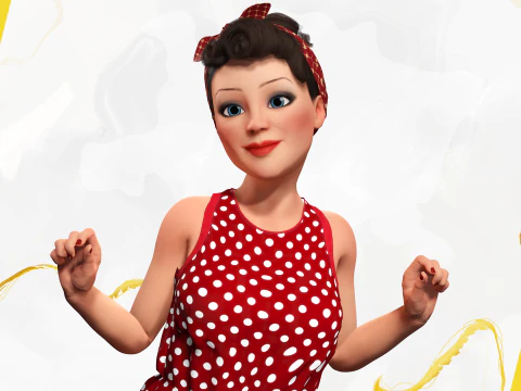 Mother woman Stylized Cute Girl 3D Model
