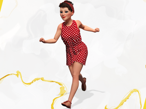 Mother woman Stylized Cute Girl 3D Model