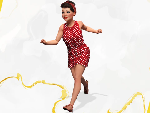 Mother woman Stylized Cute Girl 3D Model