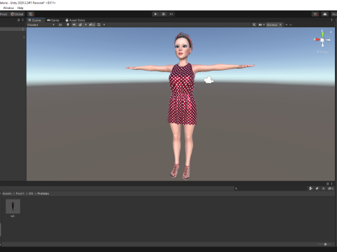 Mother woman Stylized Cute Girl 3D Model