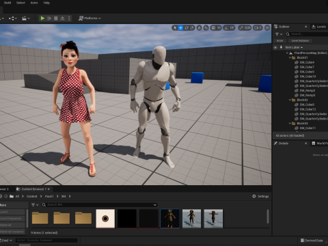Mother woman Stylized Cute Girl 3D Model