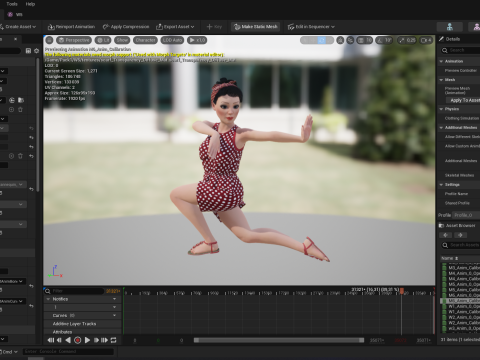 Mother woman Stylized Cute Girl 3D Model