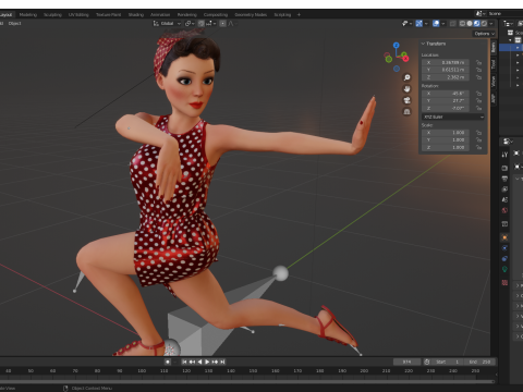 Mother woman Stylized Cute Girl 3D Model