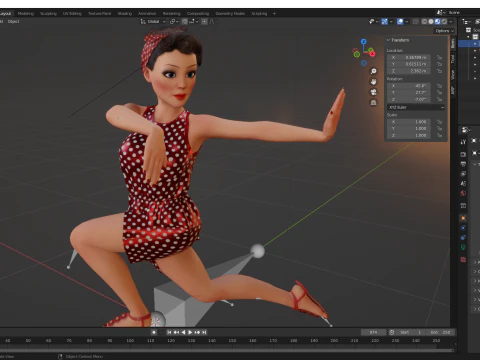 Mother woman Stylized Cute Girl 3D Model