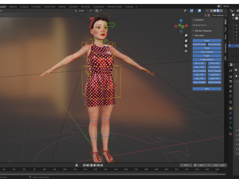 Mother woman Stylized Cute Girl 3D Model