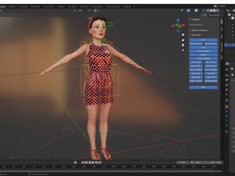 Mother woman Stylized Cute Girl 3D Model