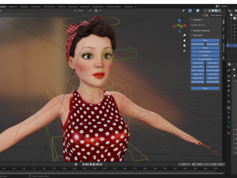 Mother woman Stylized Cute Girl 3D Model