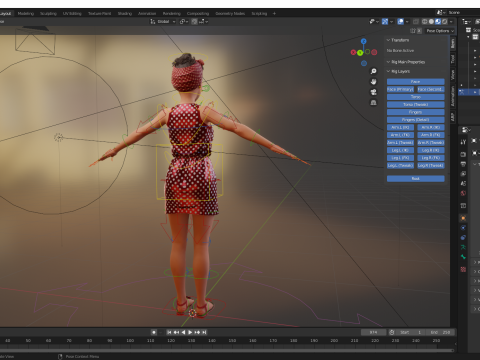 Mother woman Stylized Cute Girl 3D Model