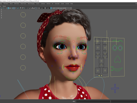 Mother woman Stylized Cute Girl 3D Model