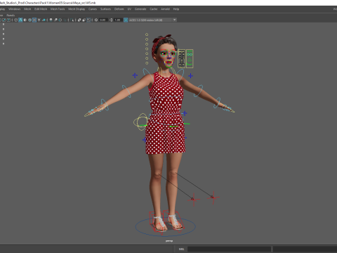 Mother woman Stylized Cute Girl 3D Model
