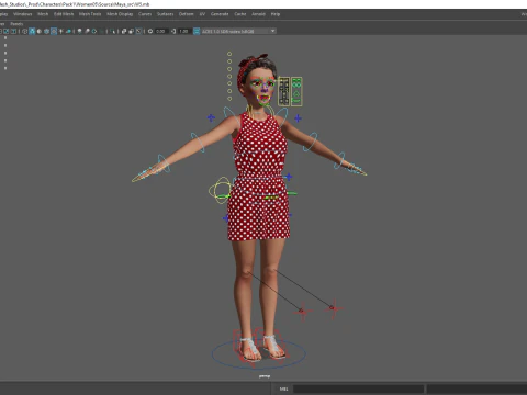Mother woman Stylized Cute Girl 3D Model