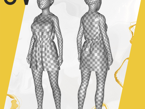 Mother woman Stylized Cute Girl 3D Model
