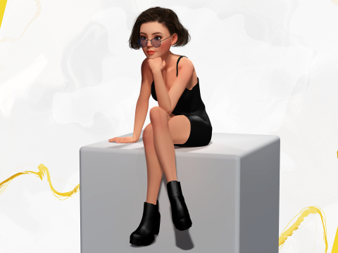 Stylized Cartoon Woman Toon girl 3Dモデル