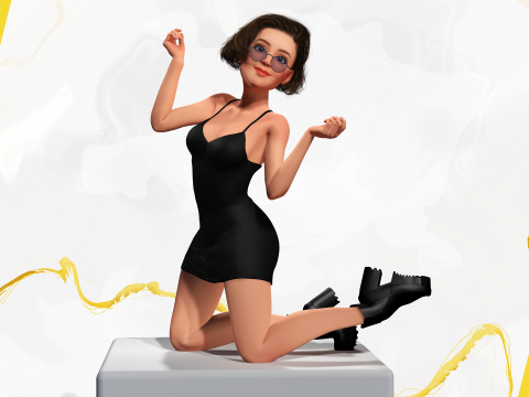 Stylized Cartoon Woman Toon girl 3Dモデル