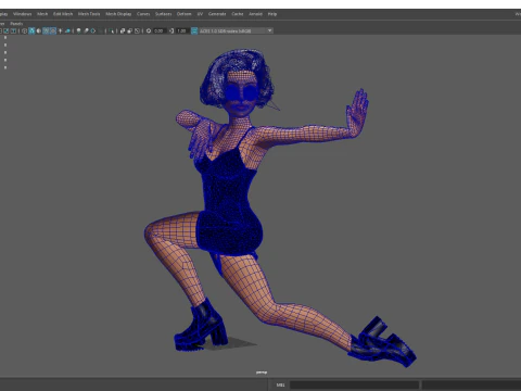 Stylized Cartoon Woman Toon girl 3D Model