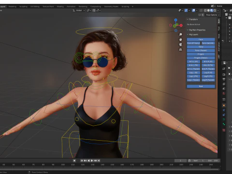 Stylized Cartoon Woman Toon girl 3D Model