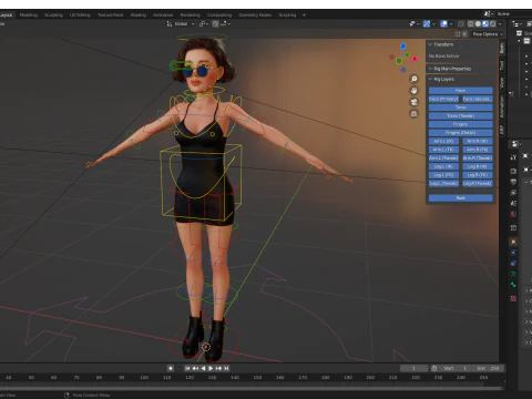 Stylized Cartoon Woman Toon girl 3D Model
