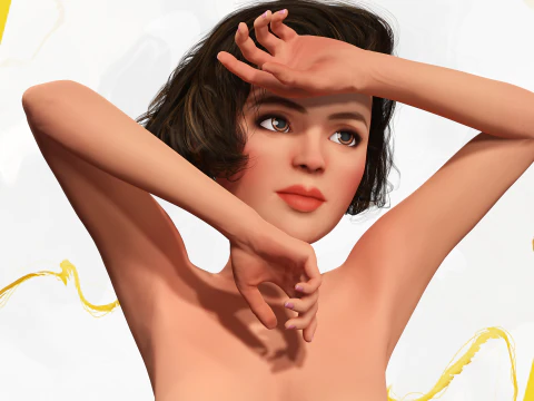 Stylized Cartoon Woman Toon girl 3D Model