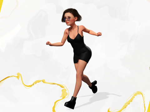 Stylized Cartoon Woman Toon girl 3Dモデル