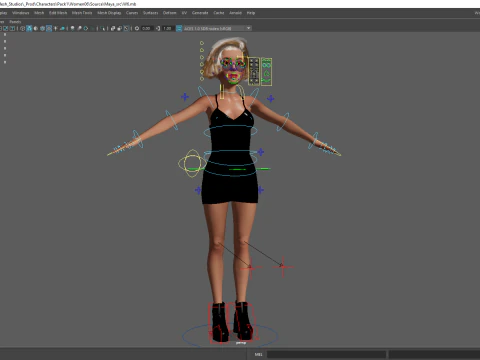 Stylized Cartoon Woman Toon girl 3D Model