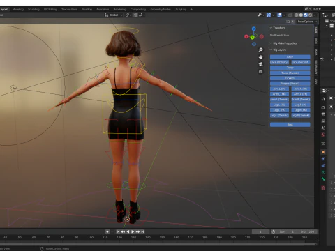 Stylized Cartoon Woman Toon girl 3D Model