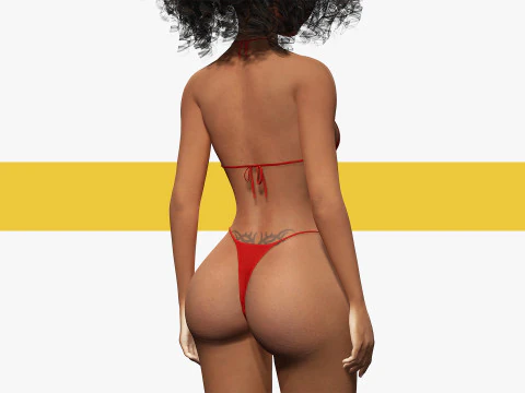 African Female Cartoon Black afro Woman Female 3D 3D Model