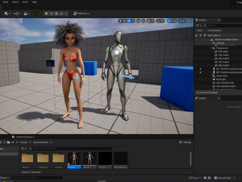 African Female Cartoon Black afro Woman Female 3D 3D Model