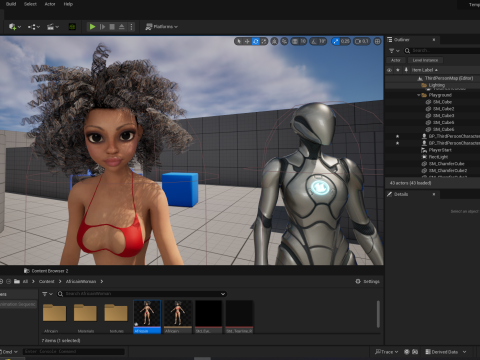 African Female Cartoon Black afro Woman Female 3D 3D Model